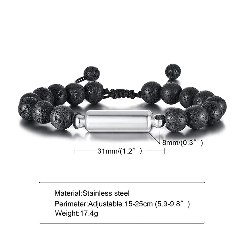 Bracelets d'urne décontractés en perles de lave - CAP OCEAN BIEN-ETRE