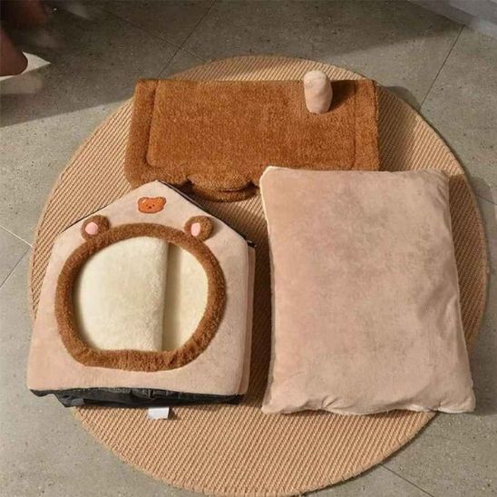 Niche-pour-Chat-exterieur-marron-pliable-sans-texte