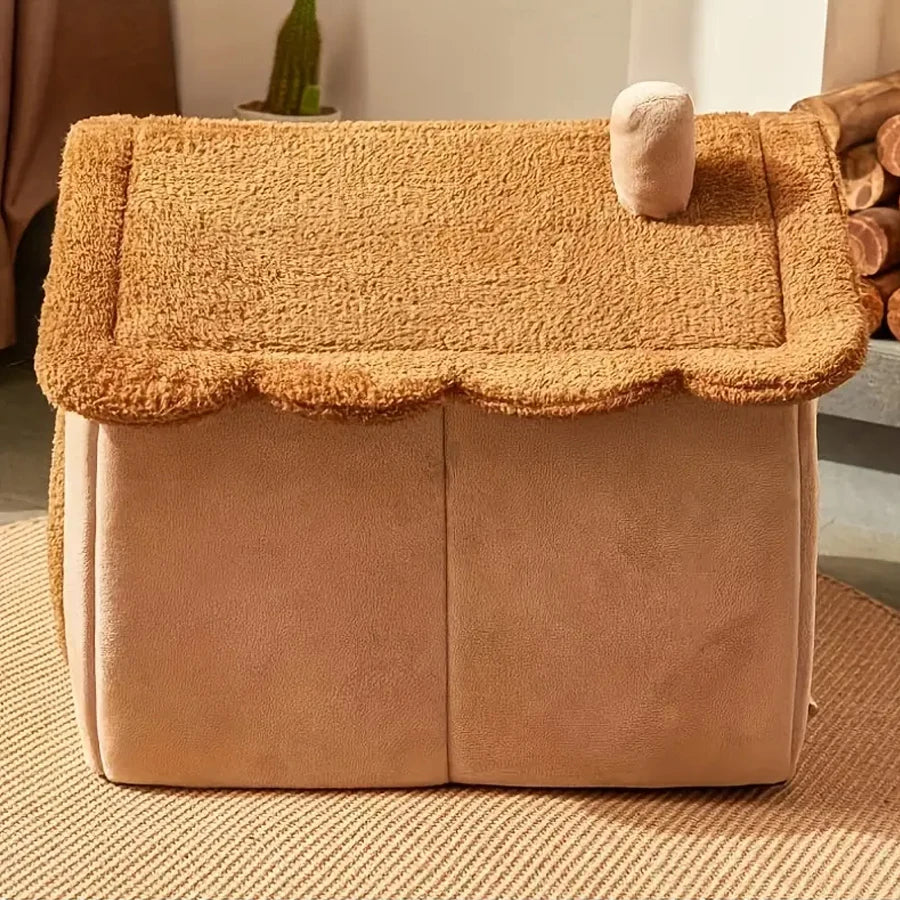 Niche-pour-Chat-exterieur-marron-vue-profil