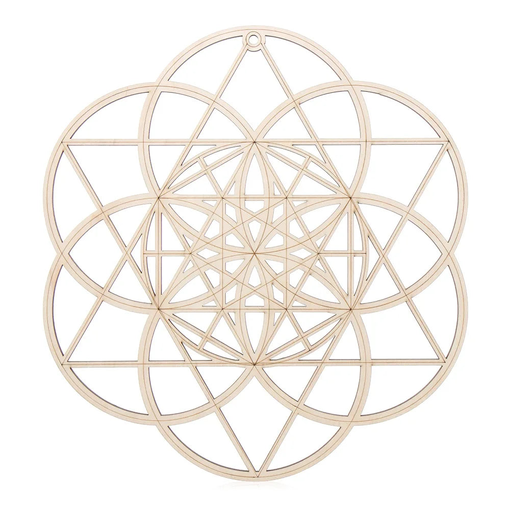 Dessous de verre en Bois style fleur de vie - CAP OCEAN BIEN-ETRE