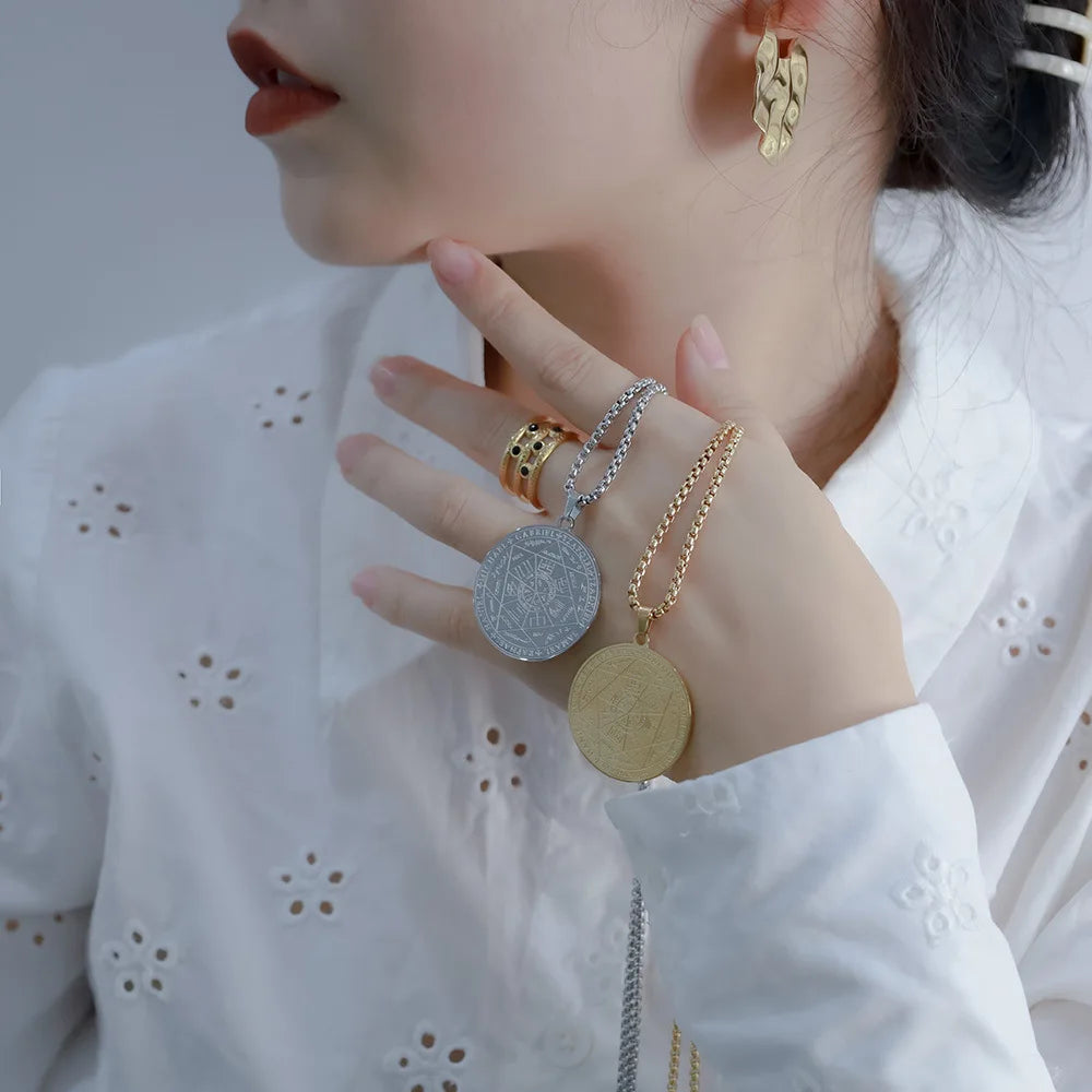 Collier avec pendentif homme | Sceau des 7 archanges - CAP OCEAN BIEN-ETRE