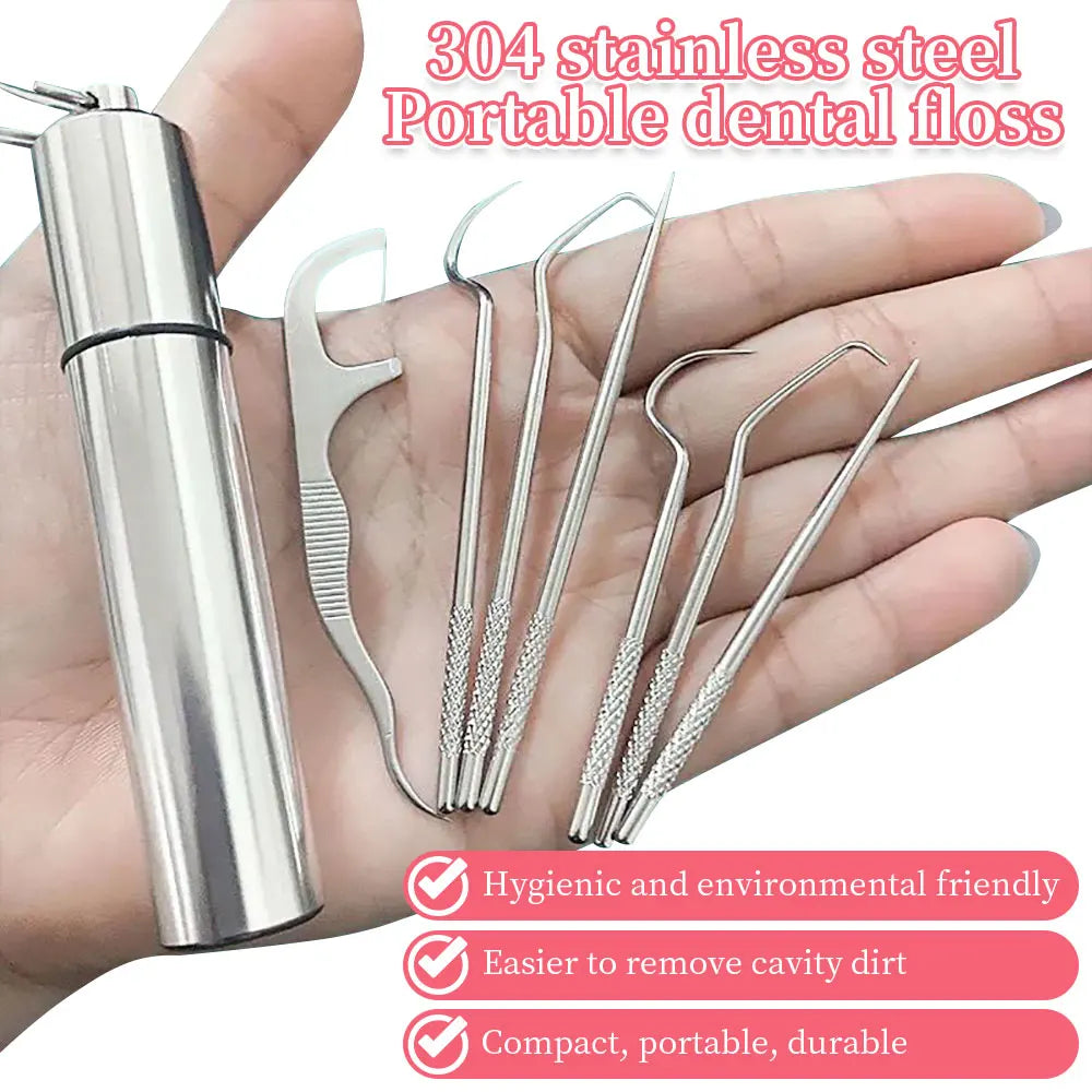 Ensemble de cure-dents en acier inoxydable - CAP OCEAN BIEN-ETRE