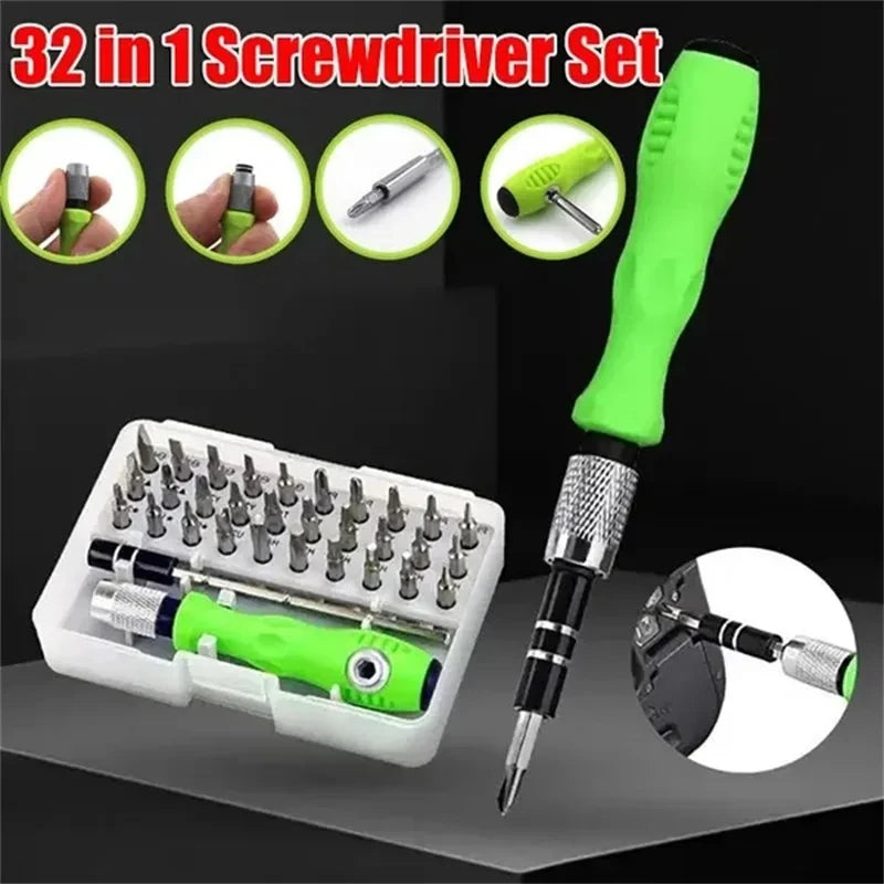 Tournevis-vert-fluo-boite-rangement-embouts