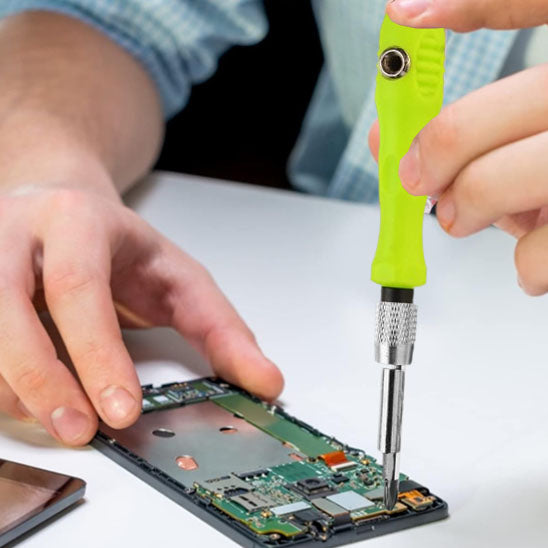 Tournevis-vert-fluo-smartphone-reparation-cruciforme