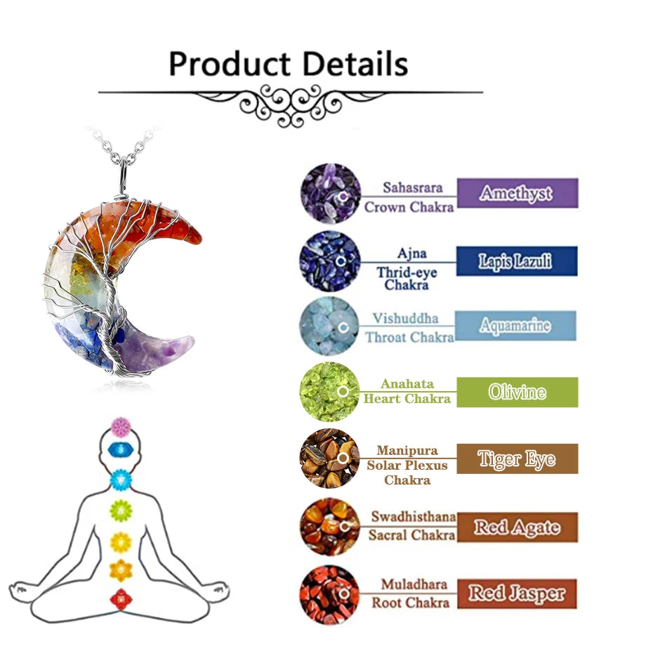 Collier arbre de vie | 7 chakras - CAP OCEAN BIEN-ETRE