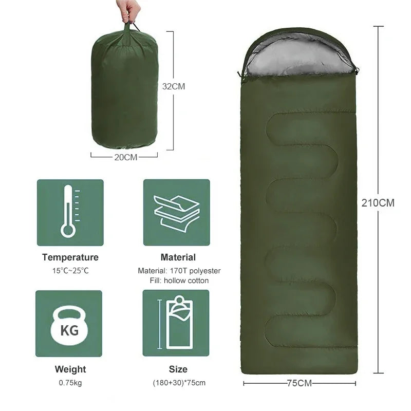 sac-de-couchage-vert-kaki-caracteristiques