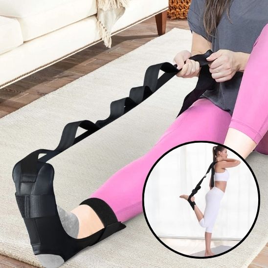 sangle-etirement-fascia-jambe-tapis-gris-avec-puce
