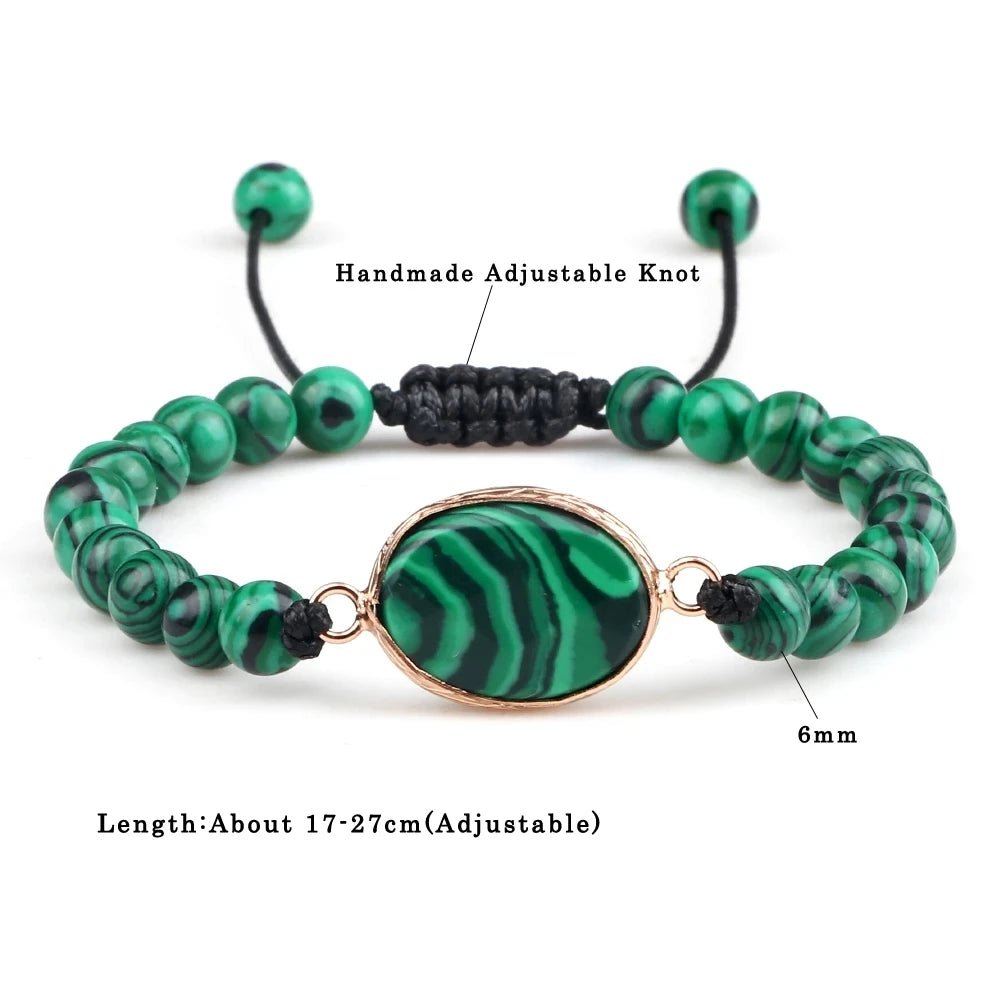 Bracelet et Collier en perles de Malachite naturelles - CAP OCEAN BIEN-ETRE