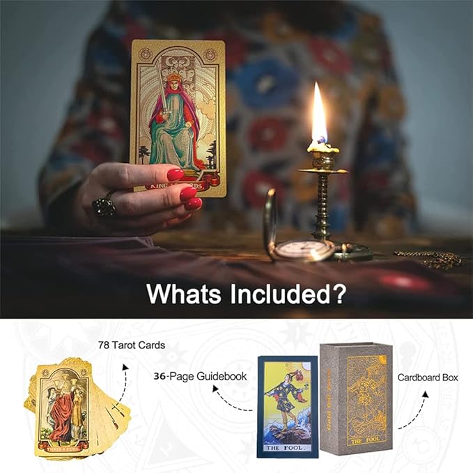 Jeu de tarot de luxe en feuille d'or