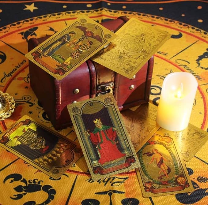 Jeu de tarot de luxe en feuille d'or