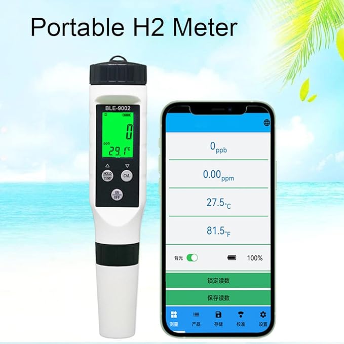 Testeur d'hydrogène H2 compatible Bluetooth 0-2990 PPB - CAP OCEAN BIEN-ETRE