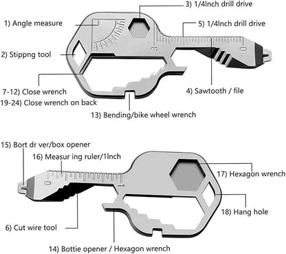 Porte-clés décapsuleur multifonction 24 en 1