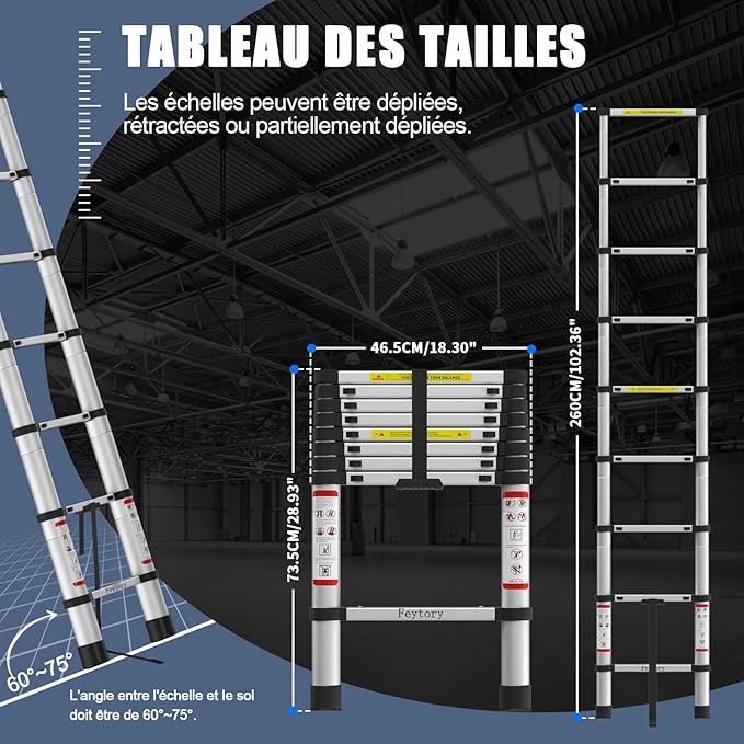 Échelle télescopique multifonctionnelle - CAP OCEAN BIEN-ETRE