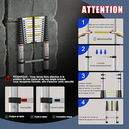 Échelle télescopique multifonctionnelle