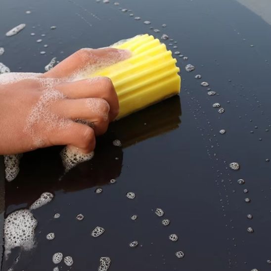 Eponge-de-nettoyage-jaune-voiture-carrosserie-sans-puces