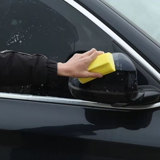 Eponge-de-nettoyage-jaune-voiture-sans-puces