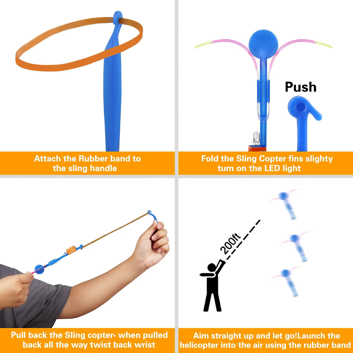 12 Pcs Hélicoptère Jouet Volant à Lumière LED Incroyable, Lance-Pierre Élastique, Hélicoptères Volants, Cadeau Amusant de Fête pour Enfants 12 Pcs Hélicoptère Jouet Volant à Lumière LED Incroyable, Lance-Pierre Élastique, Hélicoptères Volants, Cadeau Amusant de Fête pour Enfants