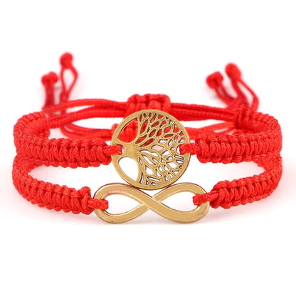 Bracelet en fil d'arbre de vie rouge et noir pour hommes - CAP OCEAN BIEN-ETRE