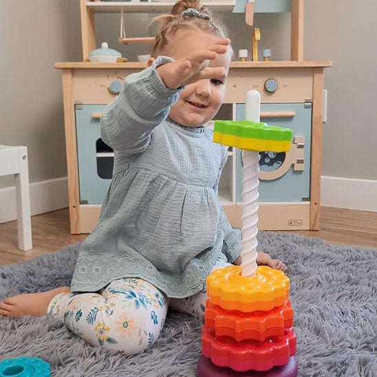 Jouet d'éveil bébé | Tour tournante arc-en-ciel - CAP OCEAN BIEN-ETRE