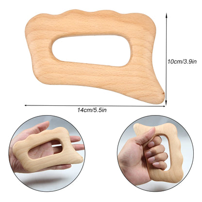 Outil de massage Gua Sha en bois | Hêtre naturel