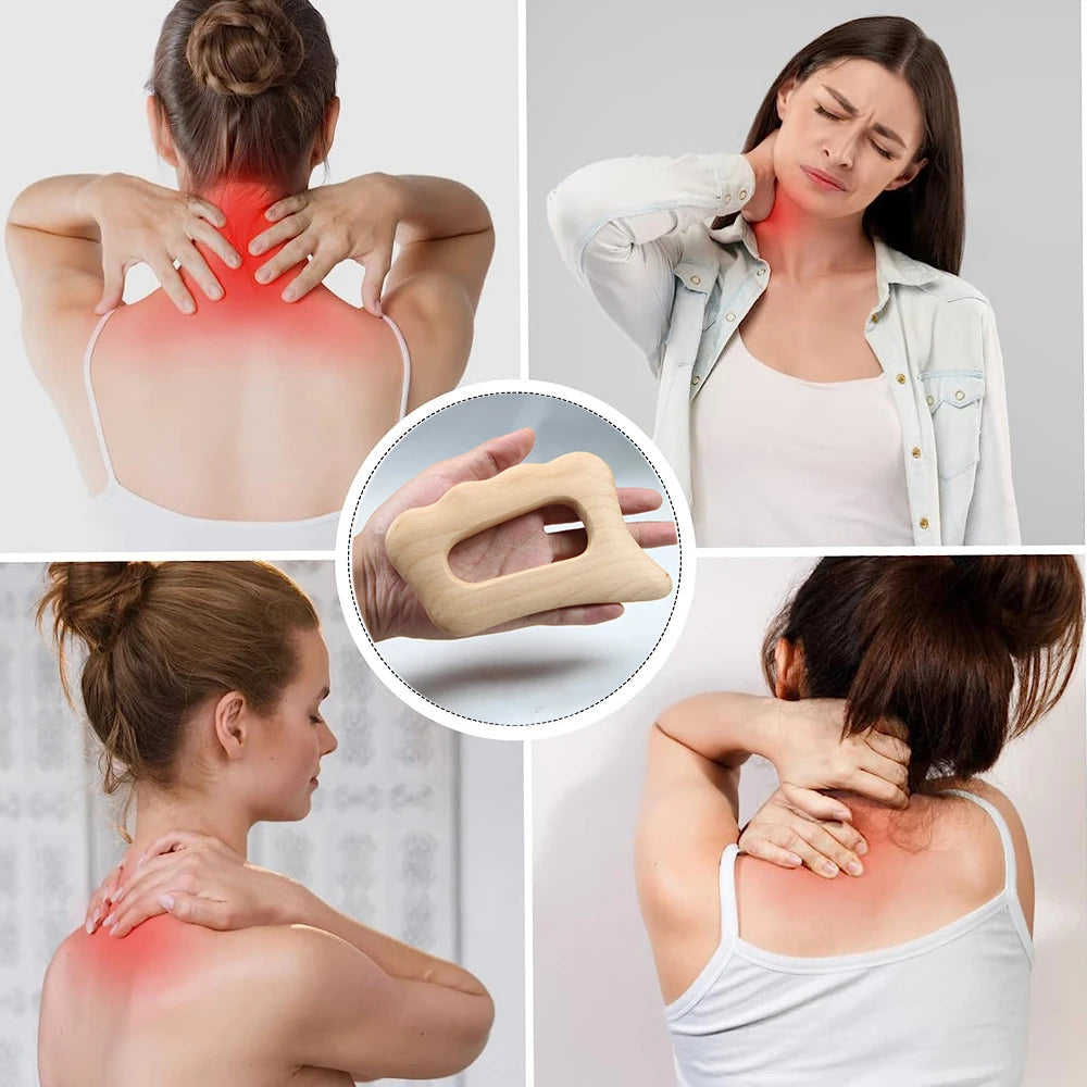 Outil de massage Gua Sha en bois | Hêtre naturel