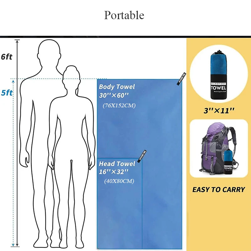 Serviette de sport  Microfibres à séchage rapide