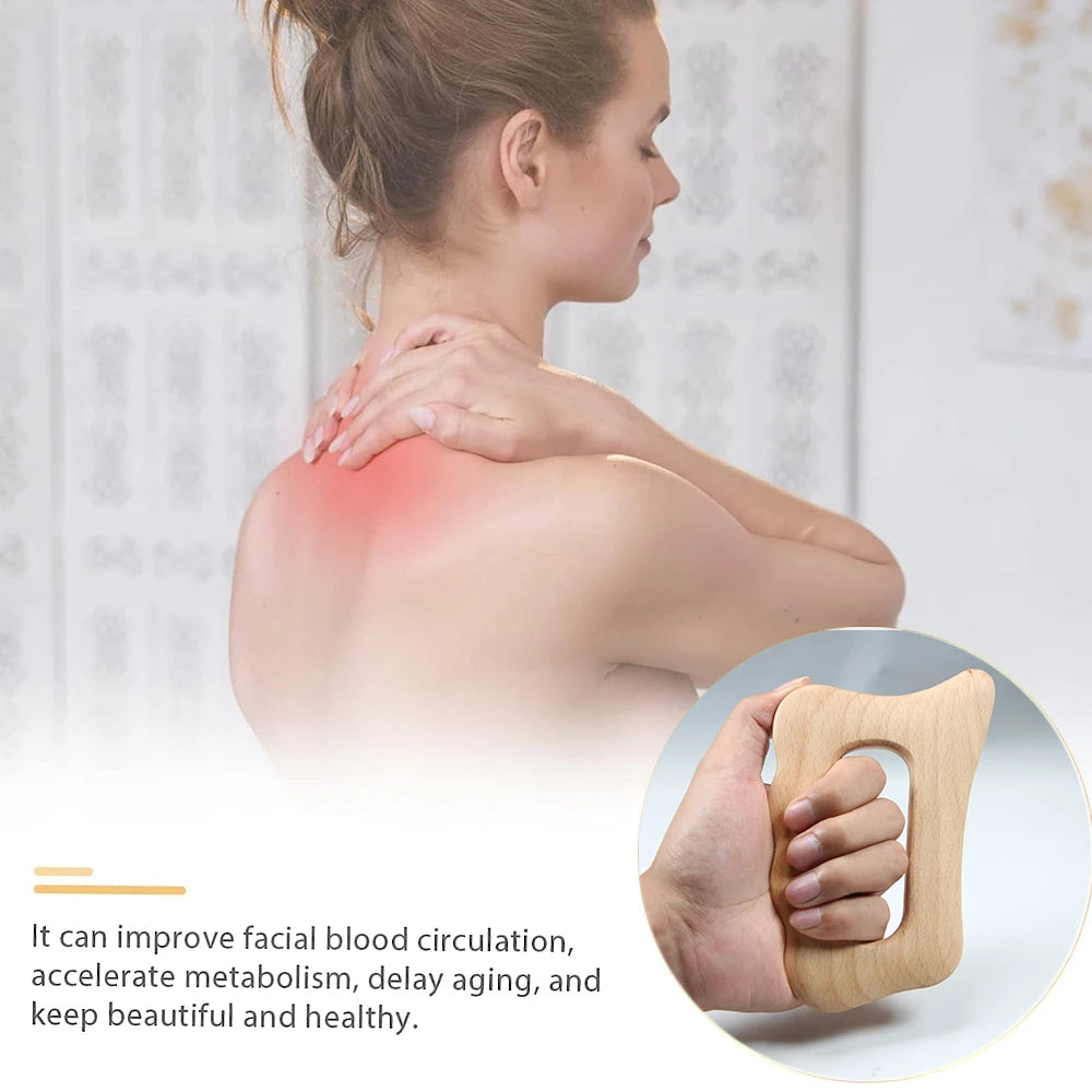 Outil de massage Gua Sha en bois | Hêtre naturel