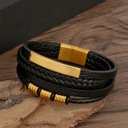 Bracelet en cuir Fashion pour hommes - CAP OCEAN BIEN-ETRE