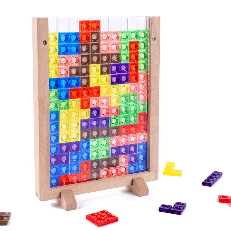 Tour Tetris 48 Blocs De Construction - Jeu D'Équilibre Empilable Montessori, Cadeau Anniversaire Enfants Garçons Filles