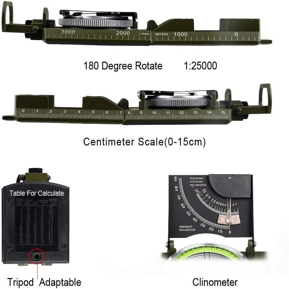 Boussole Militaire de Survie - CAP OCEAN BIEN-ETRE