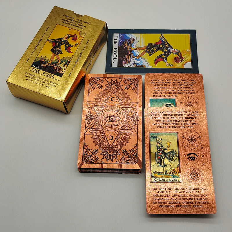 Jeu de tarot de luxe en feuille d'or