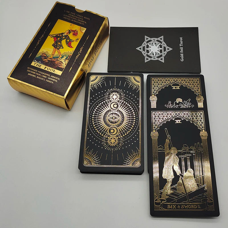 Jeu de tarot de luxe en feuille d'or