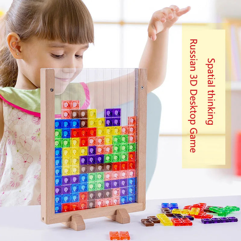 Jeux d'empilement 3D Jouets Montessori style TETRIS™ - CAP OCEAN BIEN-ETRE