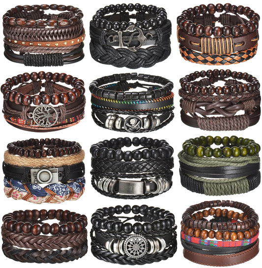 Bracelets En Cuir Tressés