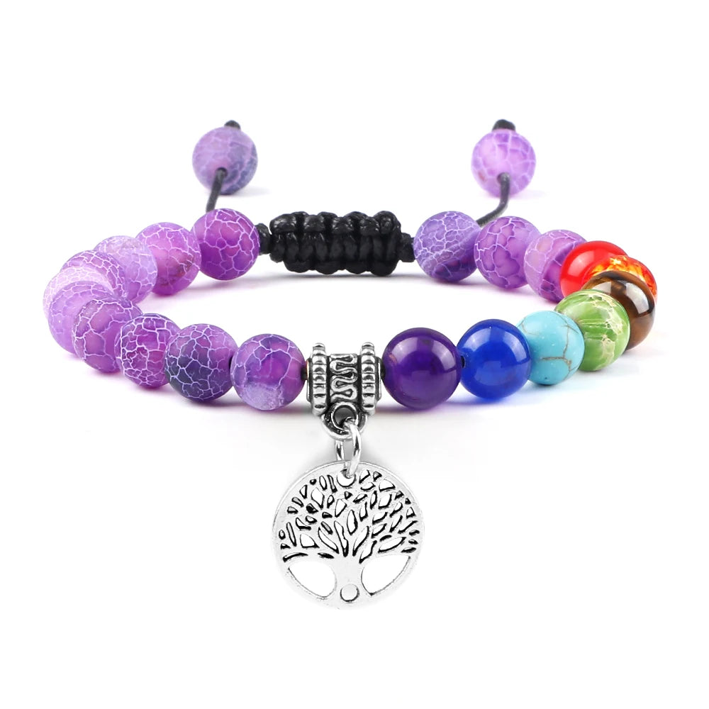 Bracelets d'arbre de vie des 7 chakras, pierre naturelle, Reiki, perles d'énergie de guérison, Bracelets de Yoga pour femmes et hommes, bijoux de méditation, cadeau, tendance - CAP OCEAN BIEN-ETRE