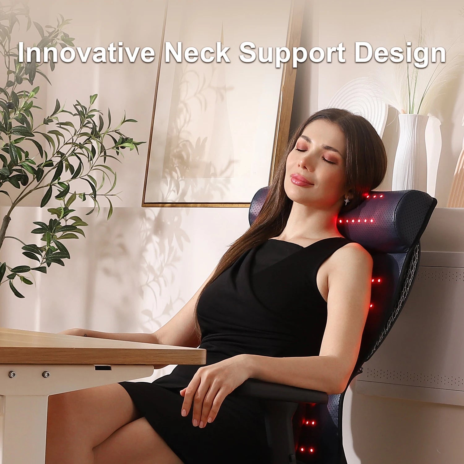 Tapis de luminothérapie rouge avec support de nuque