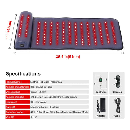 Tapis de luminothérapie rouge taille unique