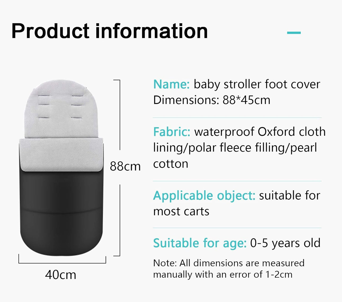 chanceliere-pousette-bebe-grise-dimensions