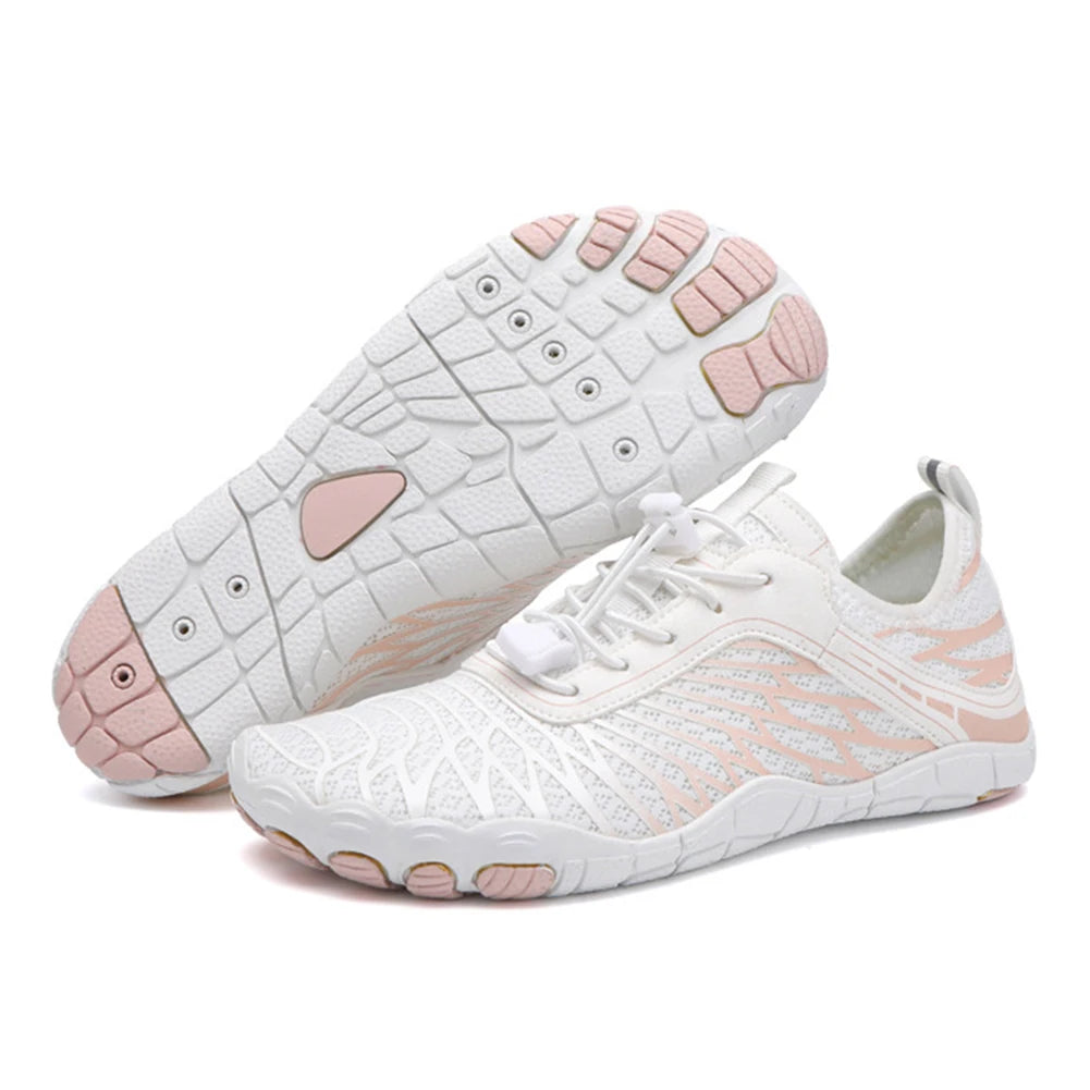 chaussures-pieds-nu-sport-blanche-rose