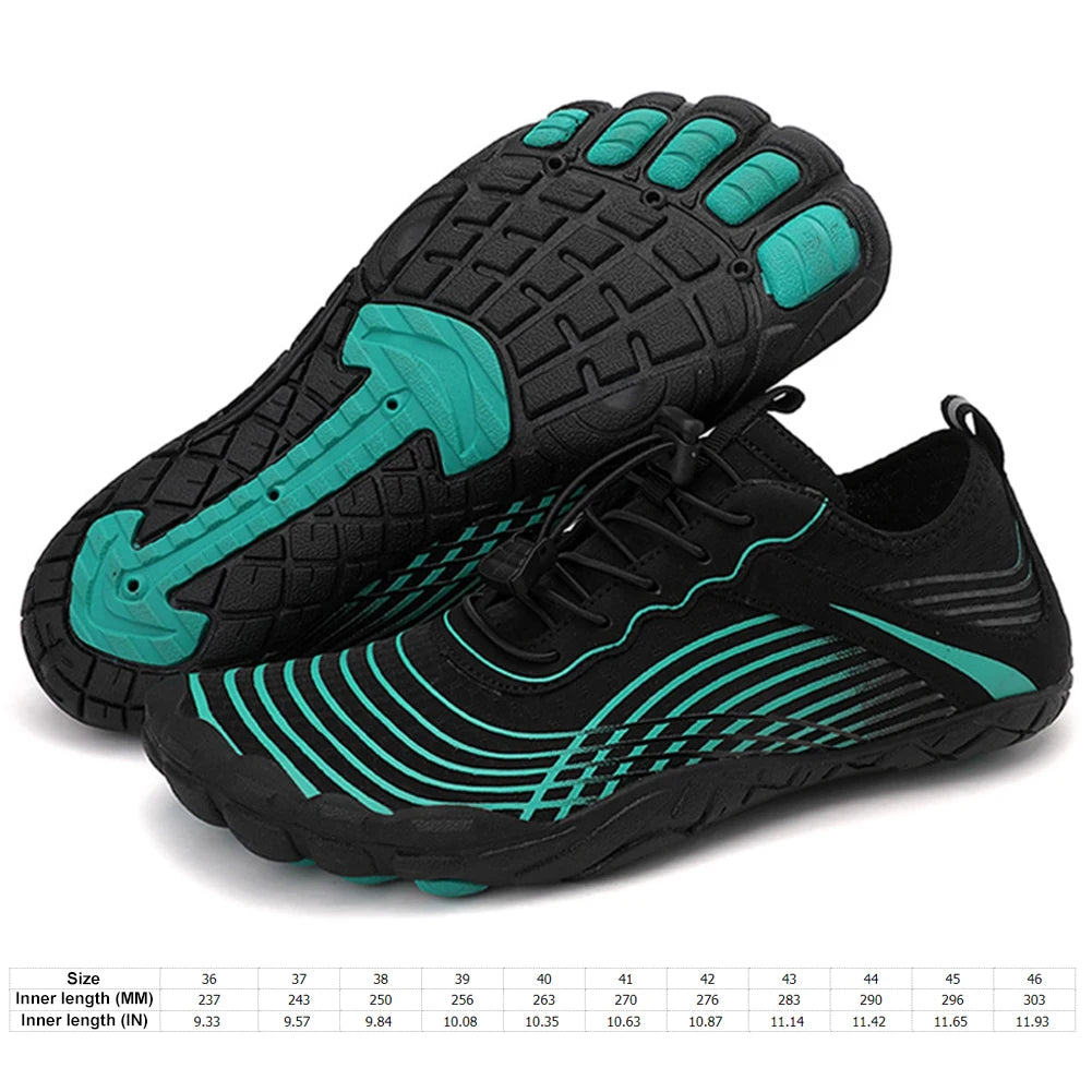 chaussures-pieds-nu-sport-noir-vert-pointures