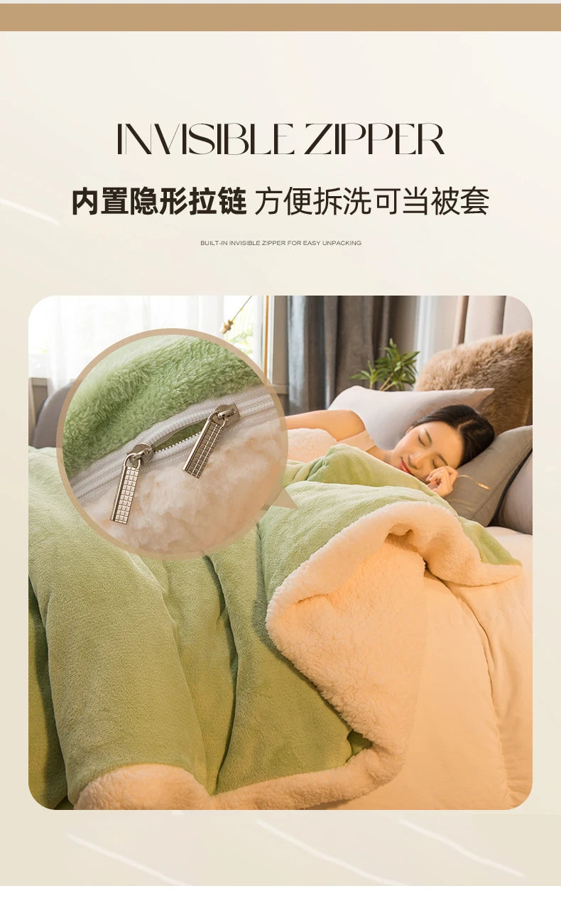 couette verte invisible zip