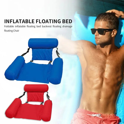 matelat_de_piscine_bleu_homme maillot rouge