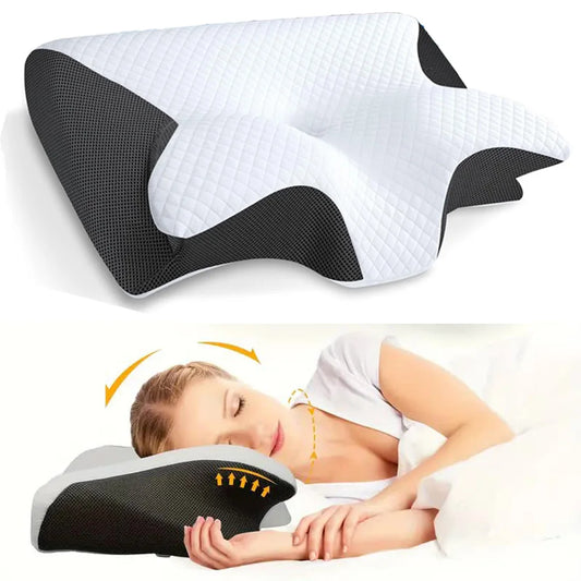 oreiller-cervical-butterfly-sleep-noir-blanc