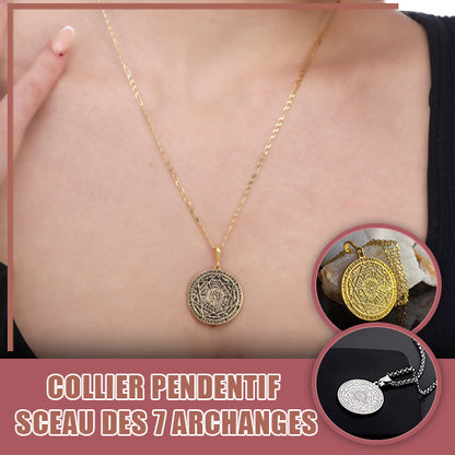 Collier avec pendentif homme | Sceau des 7 archanges - CAP OCEAN BIEN-ETRE