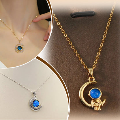 Collier pendentif planète lune et étoile pour femmes - CAP OCEAN BIEN-ETRE