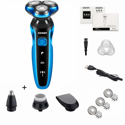 rasoir_electrique_homme_zozen Bleu accessoires et lames plus