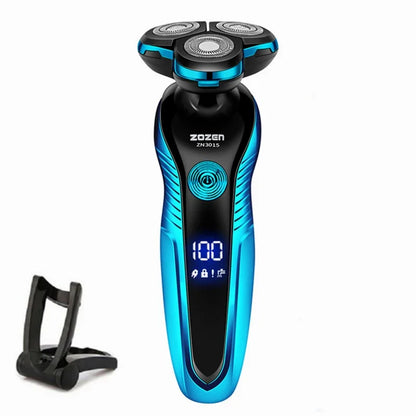rasoir_electrique_homme_zozen Bleu accessoires support