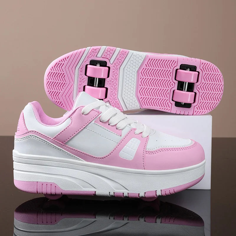 roller enfant Rose et blanc produit