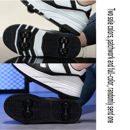 roller enfant noir et blanc dessous
