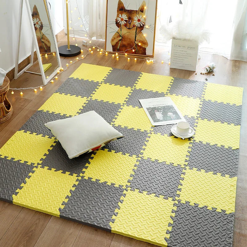 tapis-eveil-bebe-marron-jaune-vue-dessus